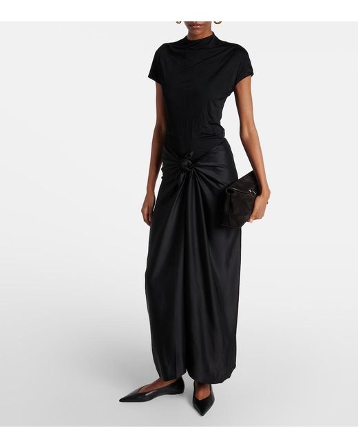 Totême Black Toteme "Satin Skirt With Bow Detail"