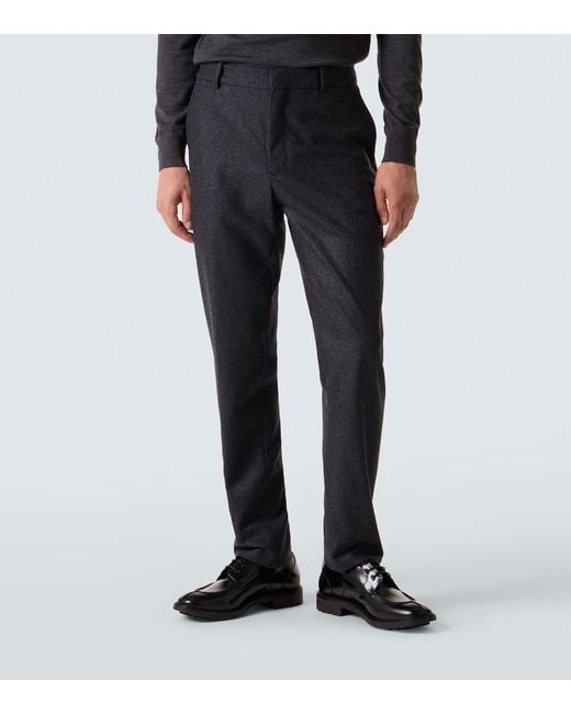 Tod's Blue Virgin Wool Straight Pants for men