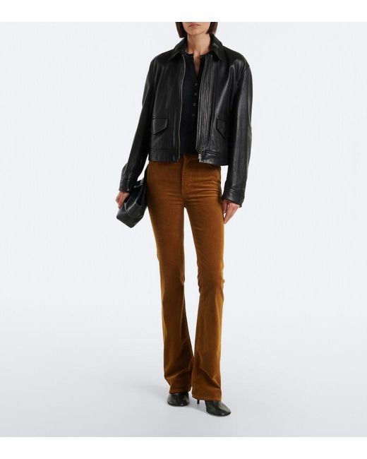 FRAME Brown The Corduroy Bootcut Cotton-Blend Pants
