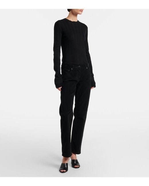 The Row Black Ella Leather Mules