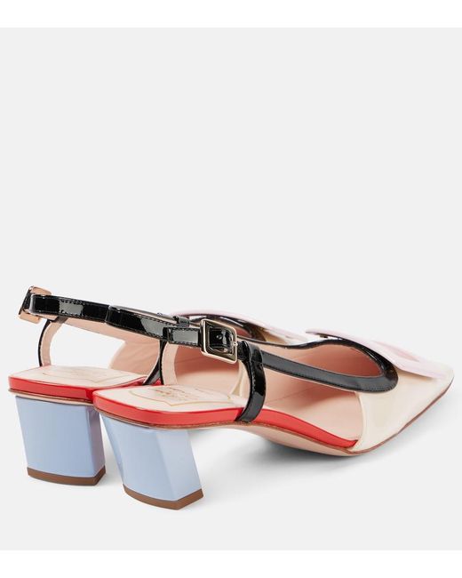 Roger Vivier Pink Belle Vivier 45 Patent Leather Slingback Pumps