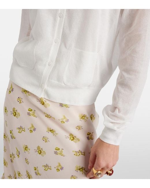 Dorothee Schumacher White Summer Semi-Sheer Cotton-Blend Cardigan