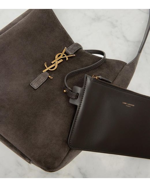 Saint Laurent Brown Le 5 A 7 Supple Small Suede Shoulder Bag