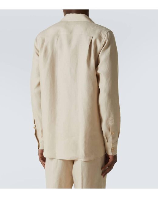 Dolce & Gabbana Hemdjacke Aus Leinen in Natural für Herren