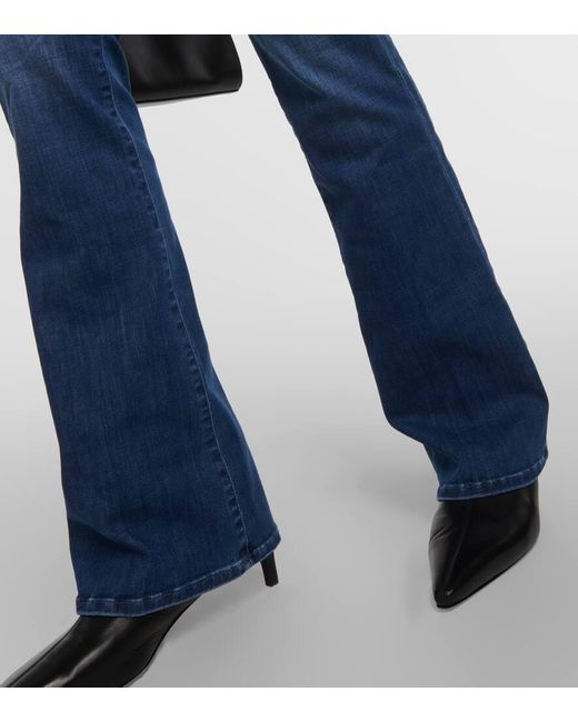 7 For All Mankind Blue Mid-Rise Bootcut Jeans