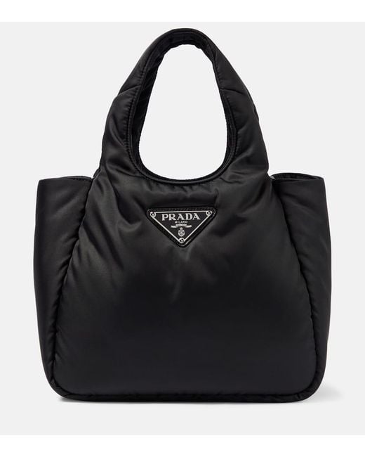 Prada Black Re-Nylon Small Padded Tote Bag