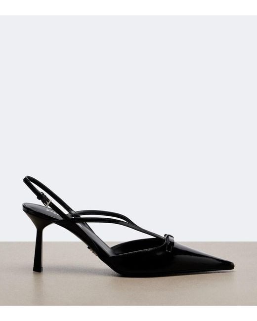Prada Black Leather Slingback Pumps