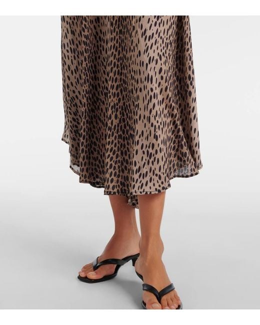 Rixo Natural Midikleid Amina Aus Crepe De Chine