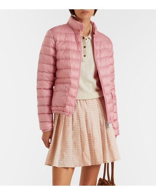 Moncler Pink Lans Quilted Down Jacket