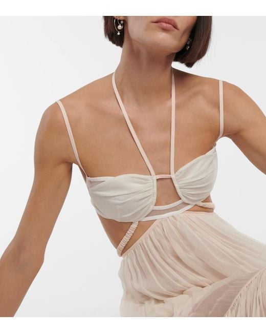 Vestido De Novia En Gasa De Seda Nensi Dojaka de color White