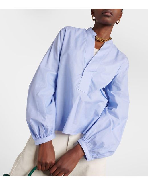 Blusa in cotone di Polo Ralph Lauren in Blue