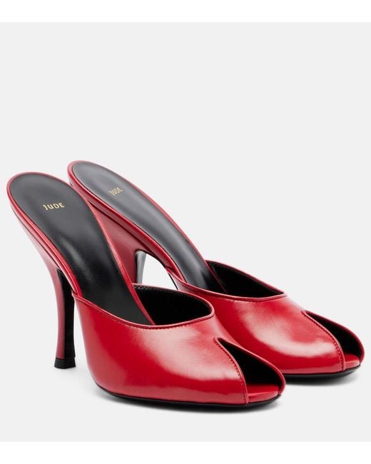 Jude Red Date Leather Mules