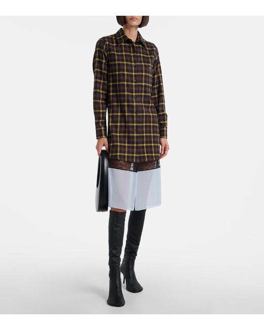 Coperni Multicolor Checked Shirt Dress
