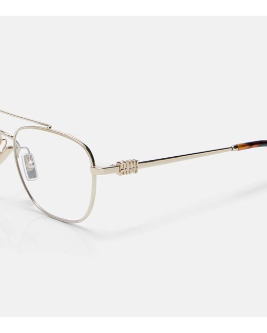Miu Miu Metallic Aviator Glasses