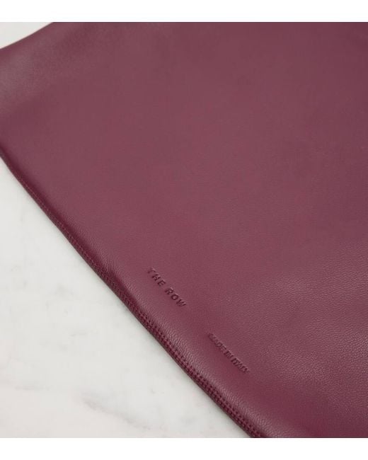 The Row Purple Bindle Small Leather Tote Bag