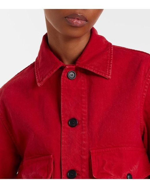 Nili Lotan Red Leroy Cotton Canvas Jacket