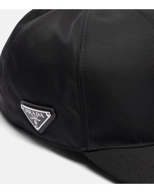 Prada Black Baseballcap Aus Re-Nylon