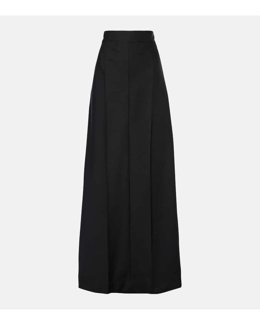 Plan C Black Wool Maxi Skirt