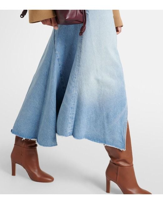 Citizens of Humanity Blue Mina Reworked Denim Midi Skirt