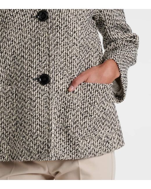 Max Mara Gray Wool And Cotton-Blend Jacket