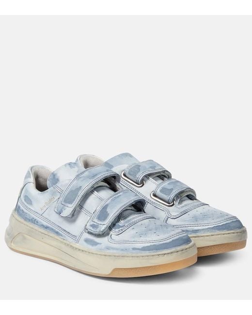 Acne Blue Steffey Leather Sneakers