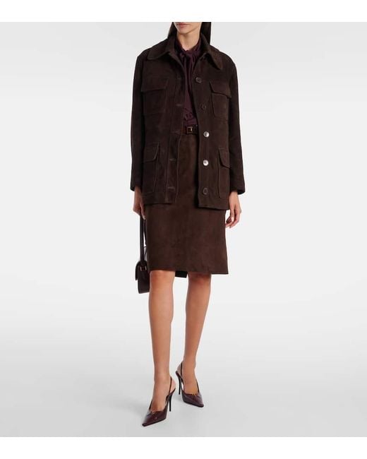 Nour Hammour Brown Lorien Suede Jacket