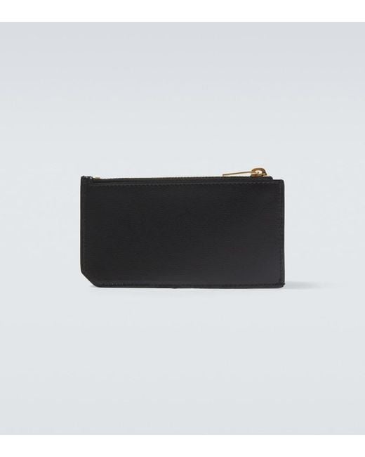 Saint Laurent Black Cassandre Leather Wallet for men