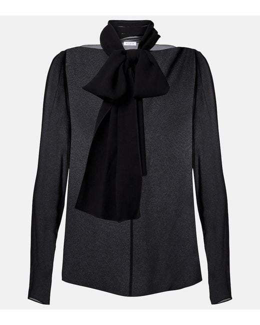 Blusa Trasnparente Con Lazada Alaïa de color Black
