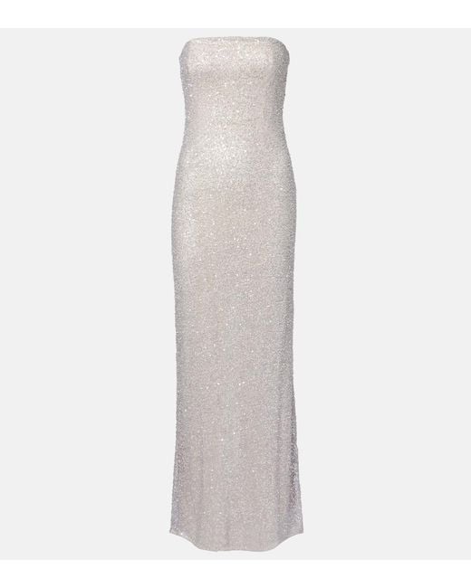 Jonathan Simkhai White Xyla Sequined Gown
