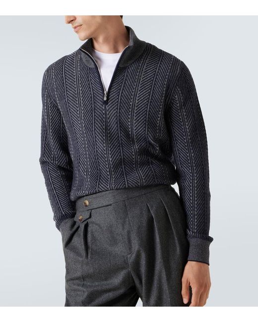 Brunello Cucinelli Pullover Aus Kaschmir in Blue für Herren