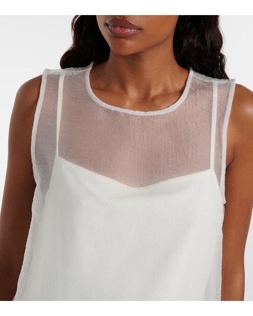 Staud White Brea Layered Shift Dress