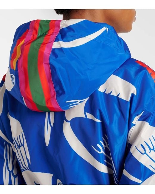 Farm Rio Blue Colorblocked Printed Ski Jacket