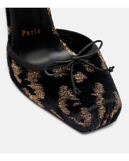 Christian Louboutin Black Cassia 100 Velvet And Lame Pumps