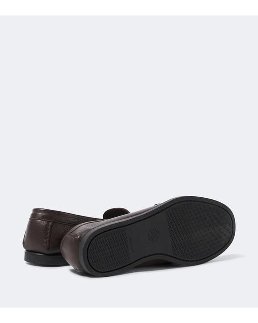Saman Amel Black City Leather Loafers for men