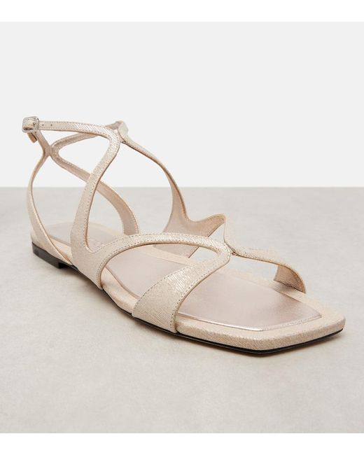 Jimmy Choo Natural Sandalen Ayla Aus Leder