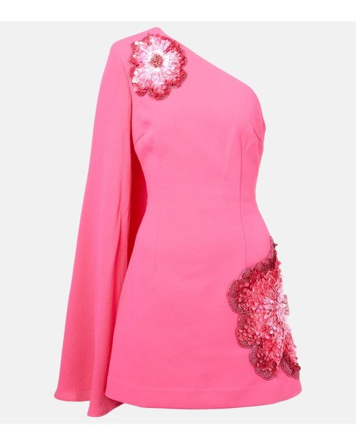 Vestido Corto Layana Con Capa Adornado Rebecca Vallance de color Pink