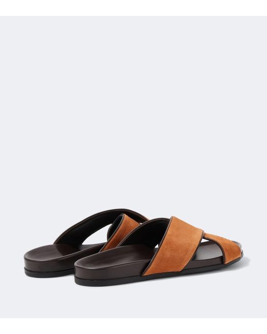 Manolo Blahnik Brown Chiltern Suede Slides for men