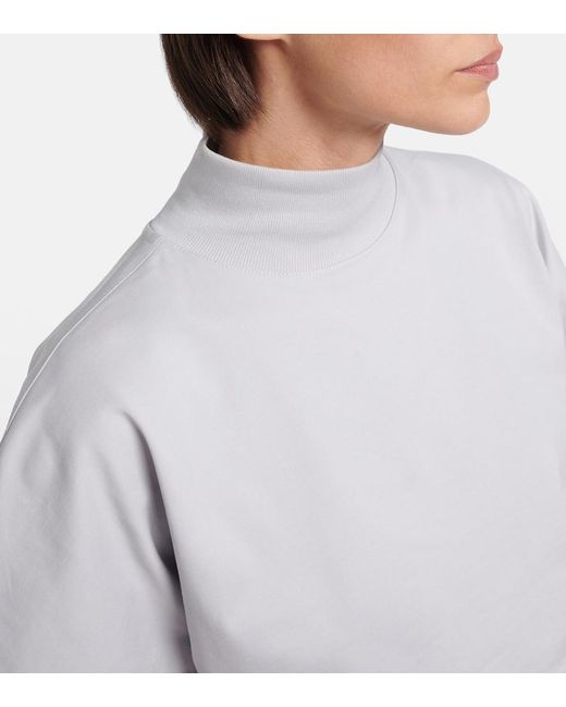 Alaïa White Cropped Cotton Jersey T-Shirt
