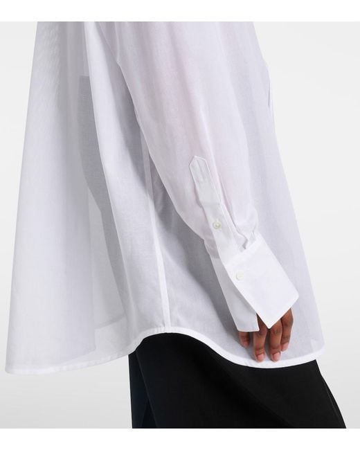 Totême  White Oversized Cotton Voile Shirt