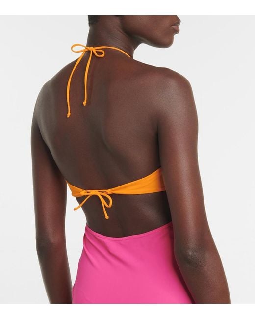 Nensi Dojaka Pink Cutout Cotton Minidress