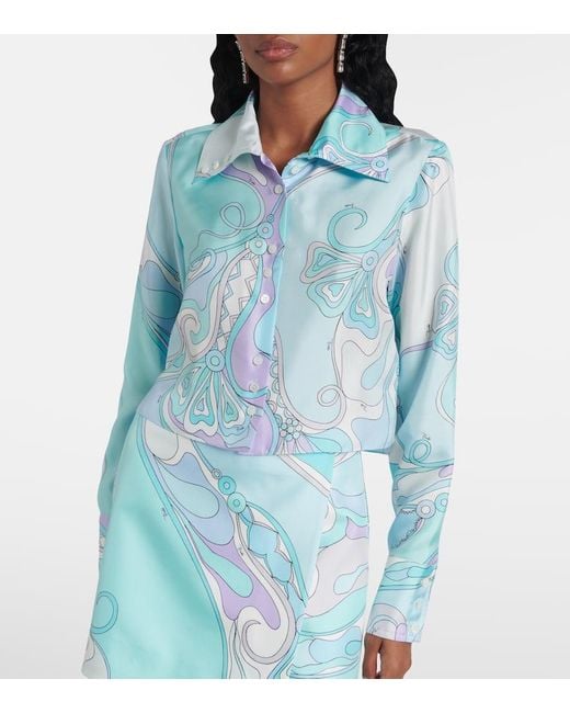 Camicia Orchidee di Emilio Pucci in Blue