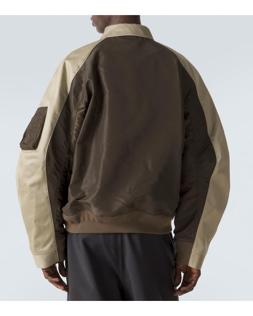 Sacai Green Cotton Chino And Twill Blouson Jacket for men
