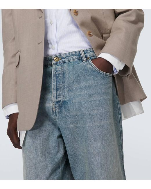 Jeans anchos de tiro bajo Miu Miu de hombre de color Blue