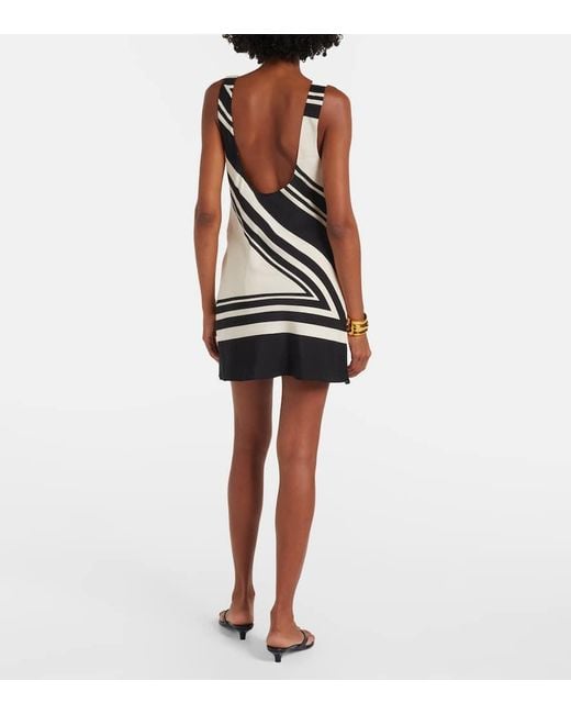 Sir Black Pietra Printed Silk Crepe Minidress