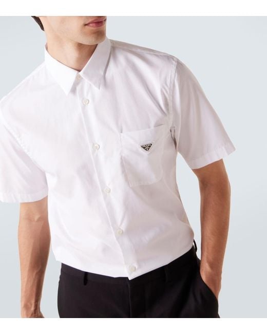 Camicia Bowling di Prada in White da Uomo