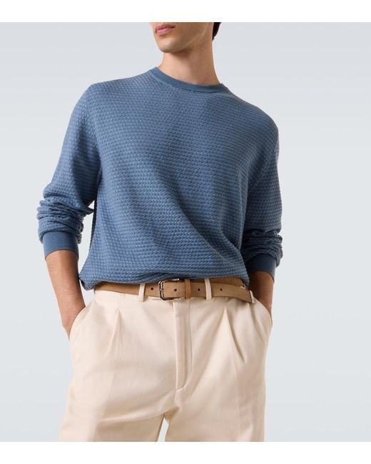 Canali Blue Wool Sweater for men