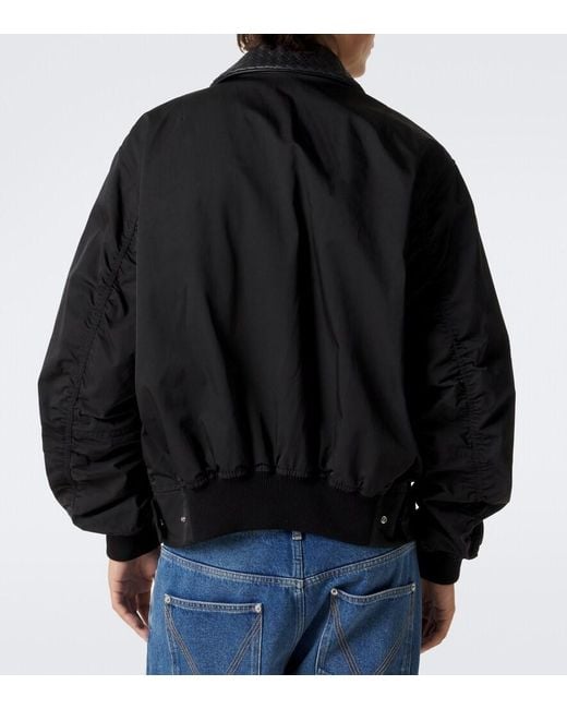 Bottega Veneta Black Intrecciato Twill Blouson Jacket for men