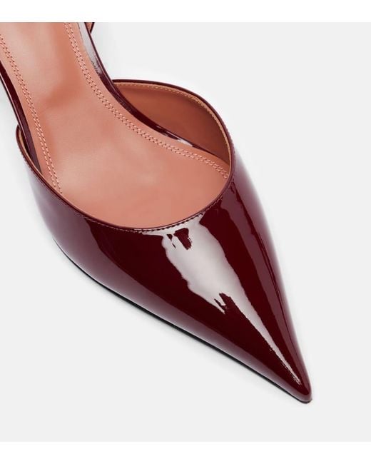 AMINA MUADDI Red Slingback-Pumps Sofia 60 Aus Lackleder