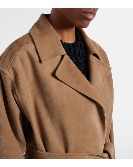 Khaite Brown Alder Belted Suede Jacket