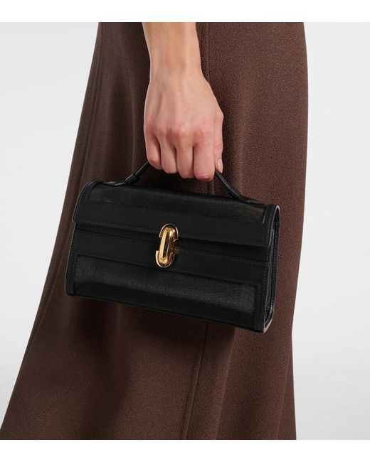 SAVETTE Black Tote Symmetry Pochette Aus Mesh
